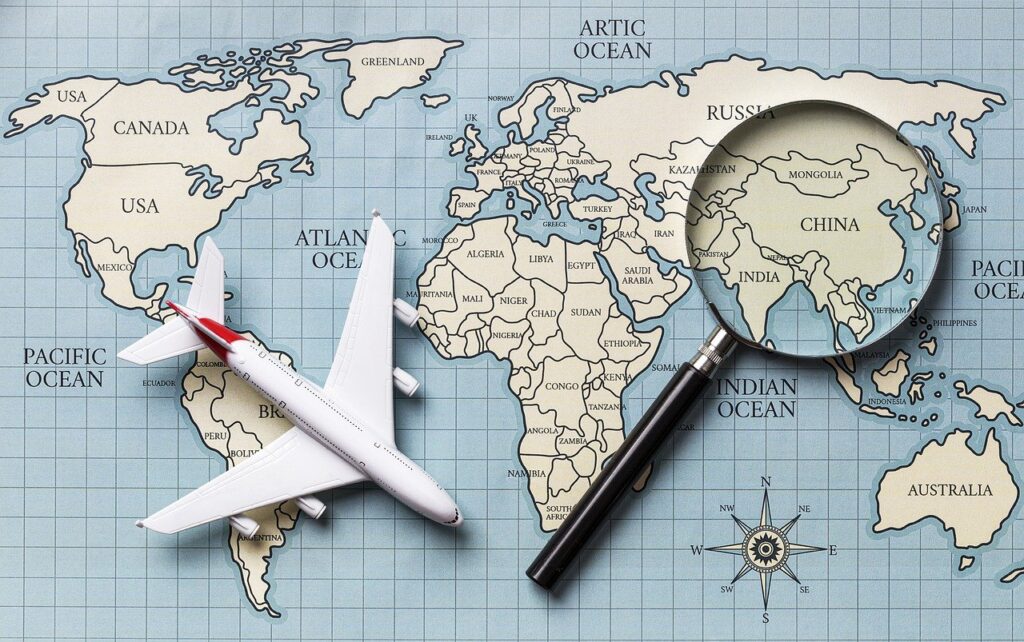 aircraft, flight, map